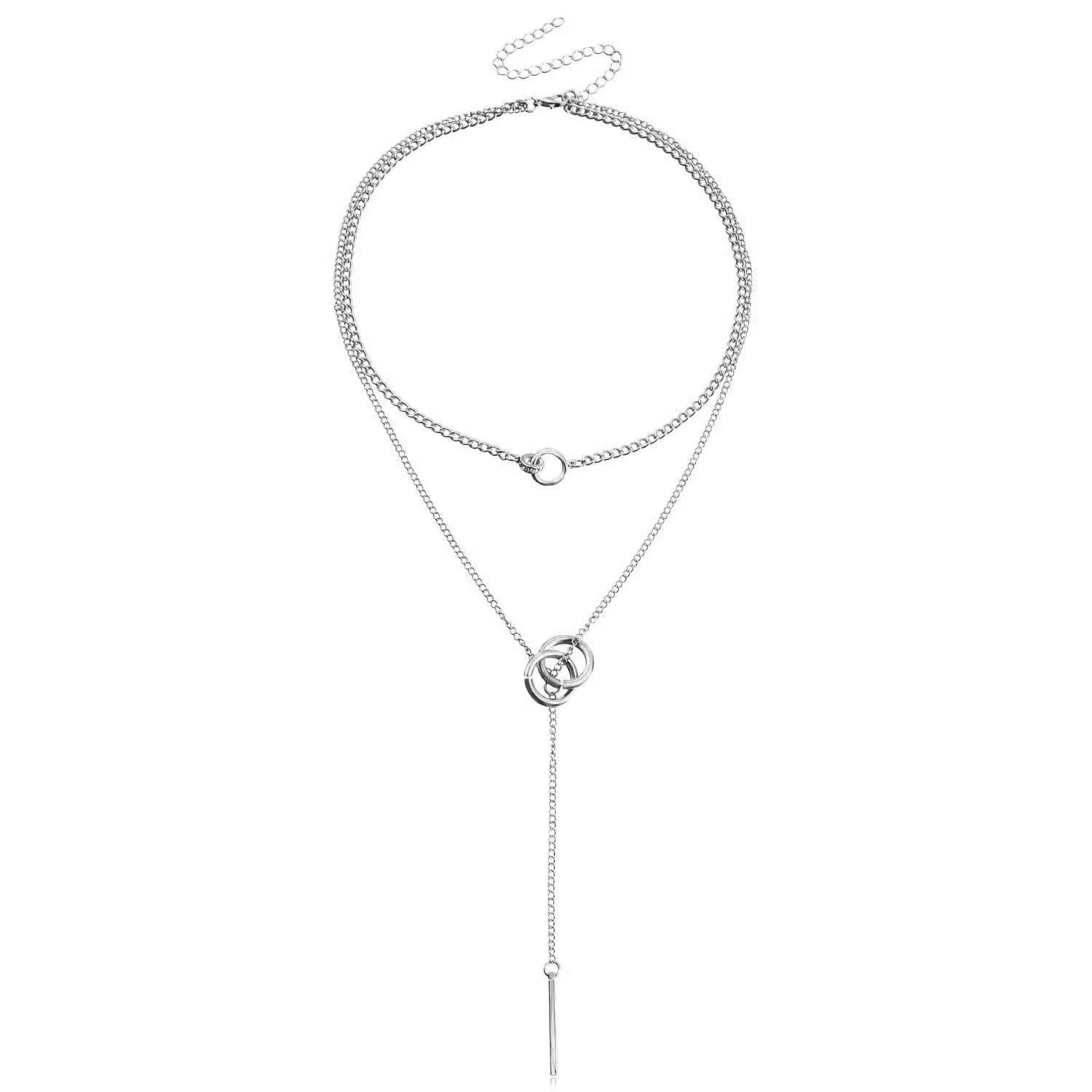 Collier Double Rang Vintage Doré – Zircon & Perles, Style Bohème Chic