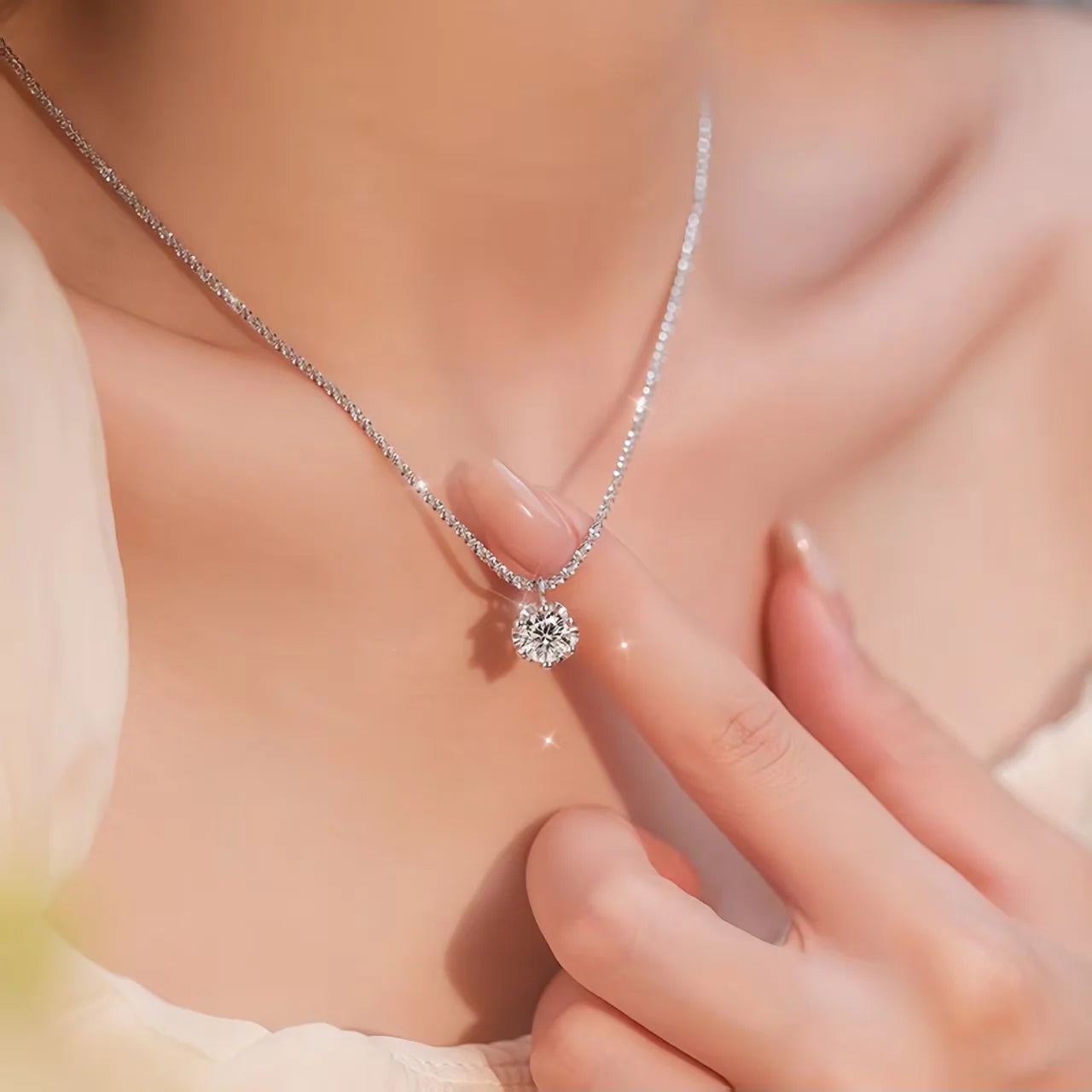 Collier Pendentif en Argent 925 & Zircon – Bijou Fin Certifié pour Femme