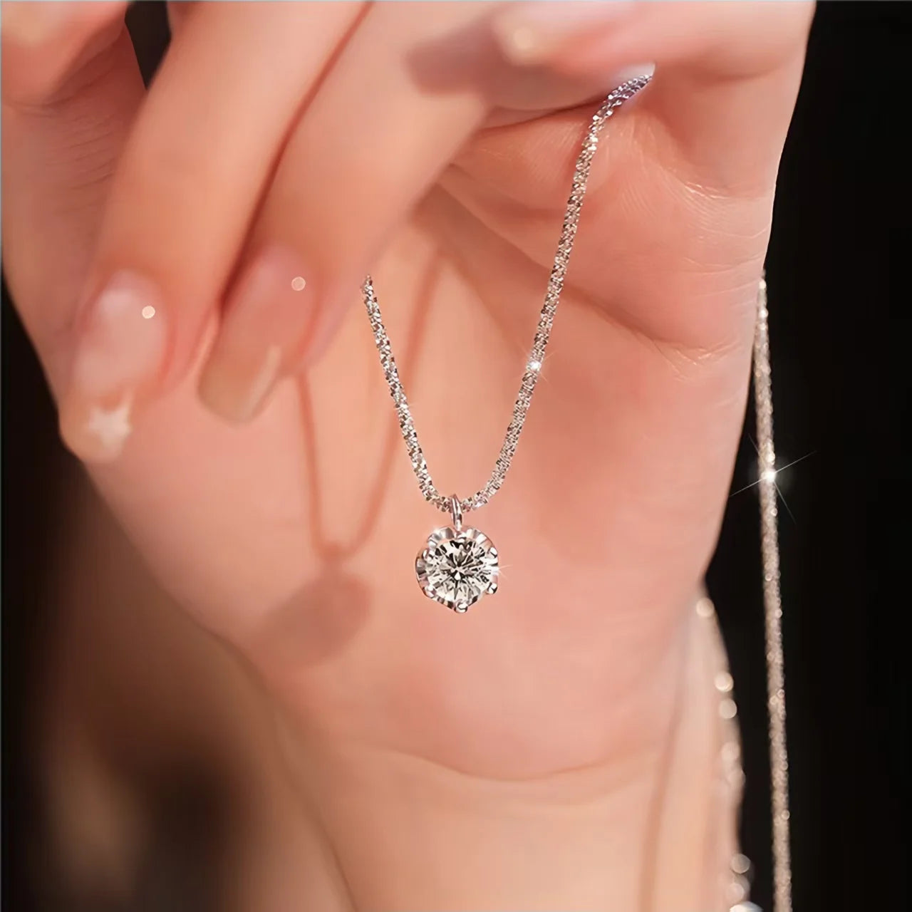 Collier Pendentif en Argent 925 & Zircon – Bijou Fin Certifié pour Femme