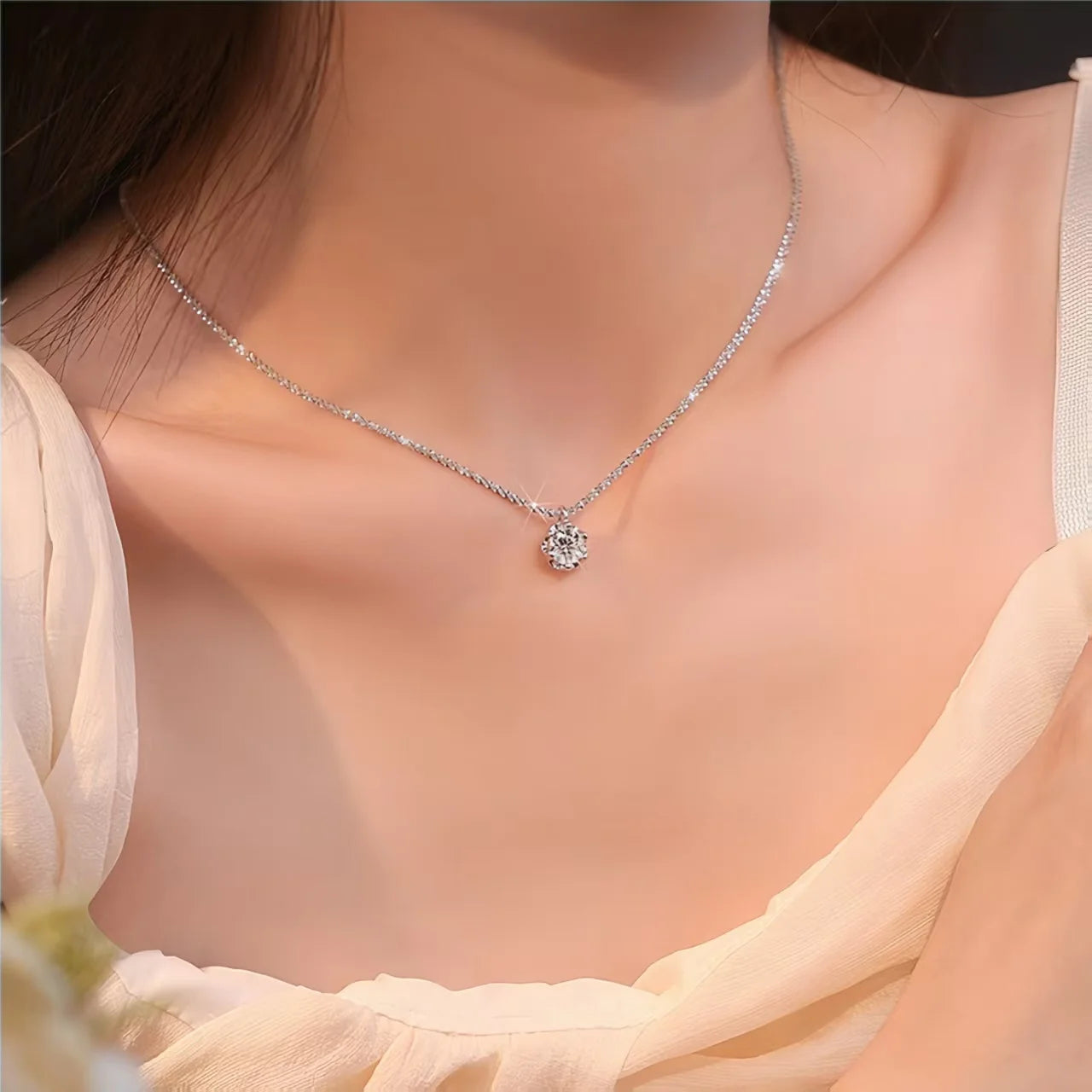 Collier Pendentif en Argent 925 & Zircon – Bijou Fin Certifié pour Femme